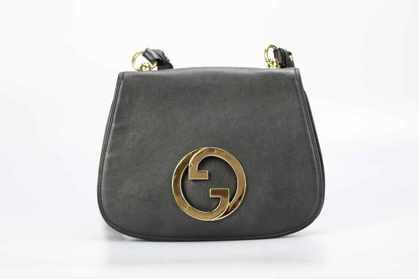 Gucci New Blondie Gg Leather Shoulder Bag. Black. Magnetic fastening - Front. Comes with - additional shoulder strap. Does not come with - dustbag or box. Height: 8.5 in. Width: 11.1 in. Depth: 1.9 in. Strap drop: 22 in. Condition: Used. Good