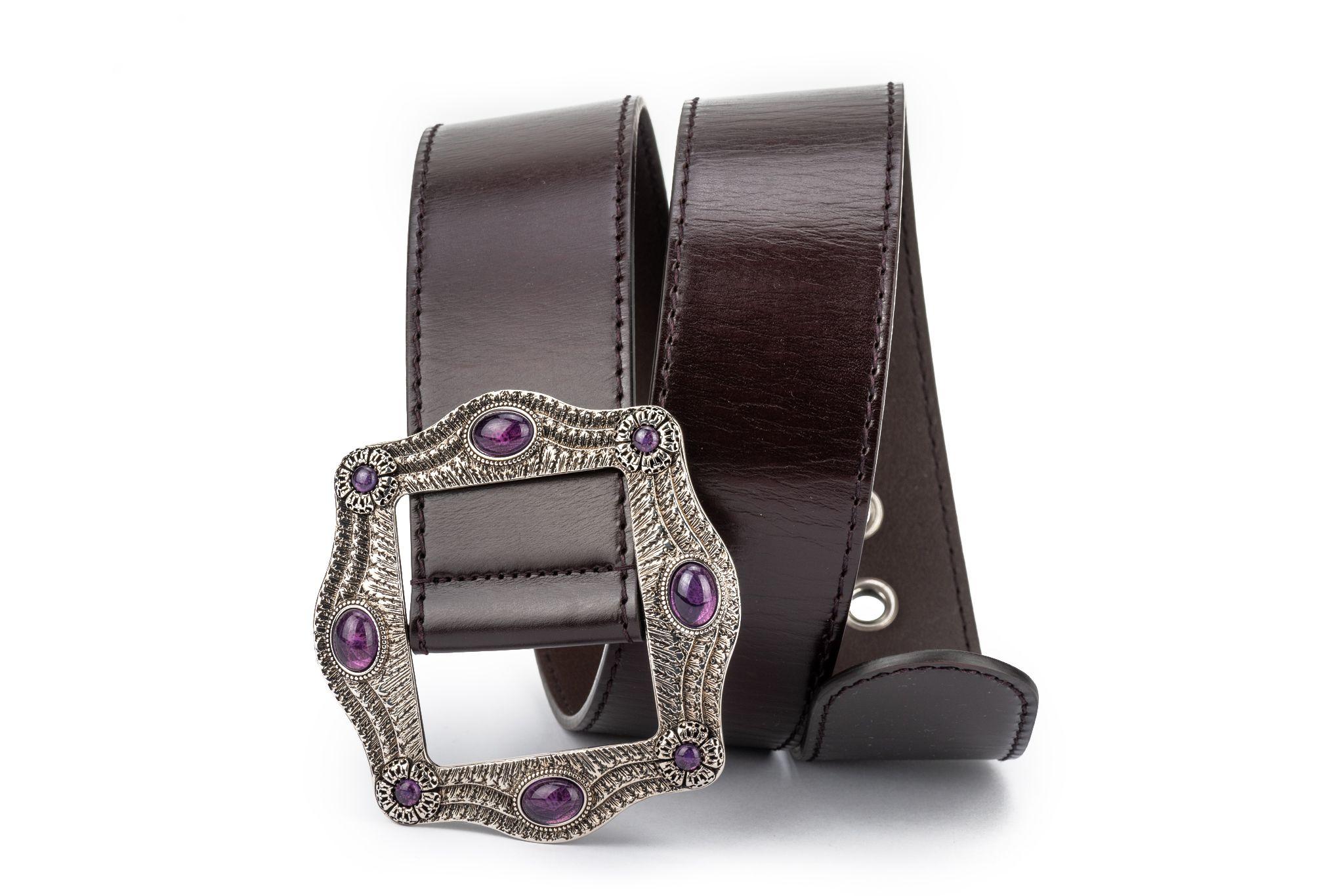 Women's Gucci New Brown Jewel Buckle Belt For Sale