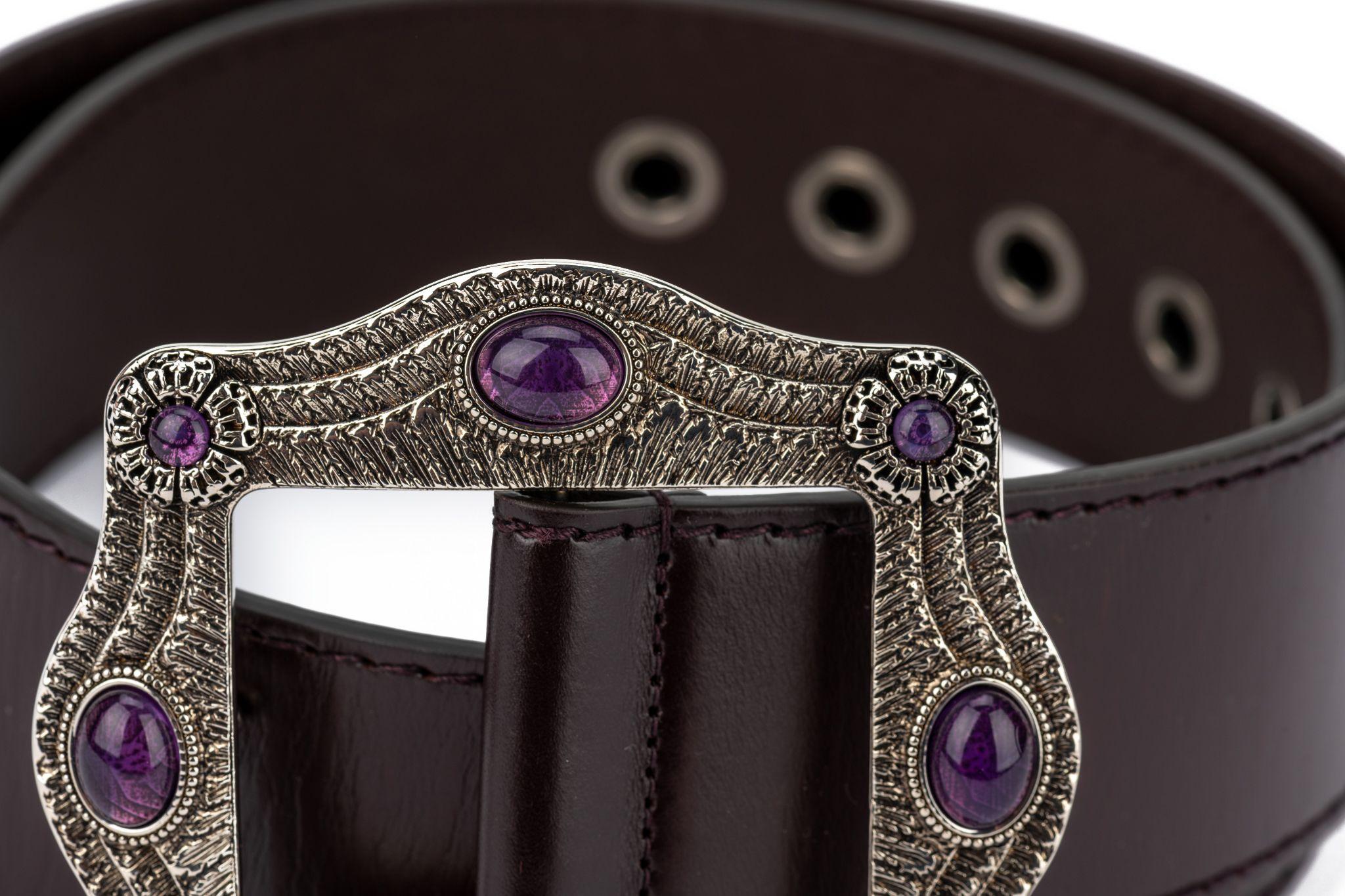 Gucci New Brown Jewel Buckle Belt For Sale 1