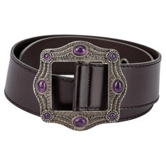 Gucci New Brown Jewel Buckle Belt
