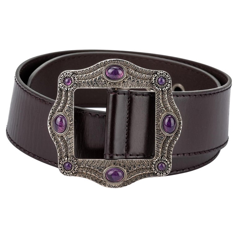 Gucci New Brown Jewel Buckle Belt For Sale at 1stDibs display picture 3