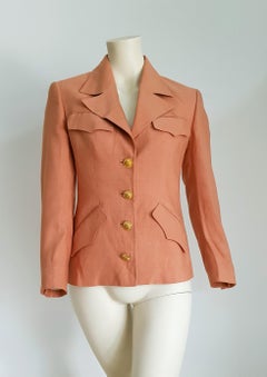 GUCCI "New" Burnt Pink Sun Design on the Buttons Silk Jacket - Unworn