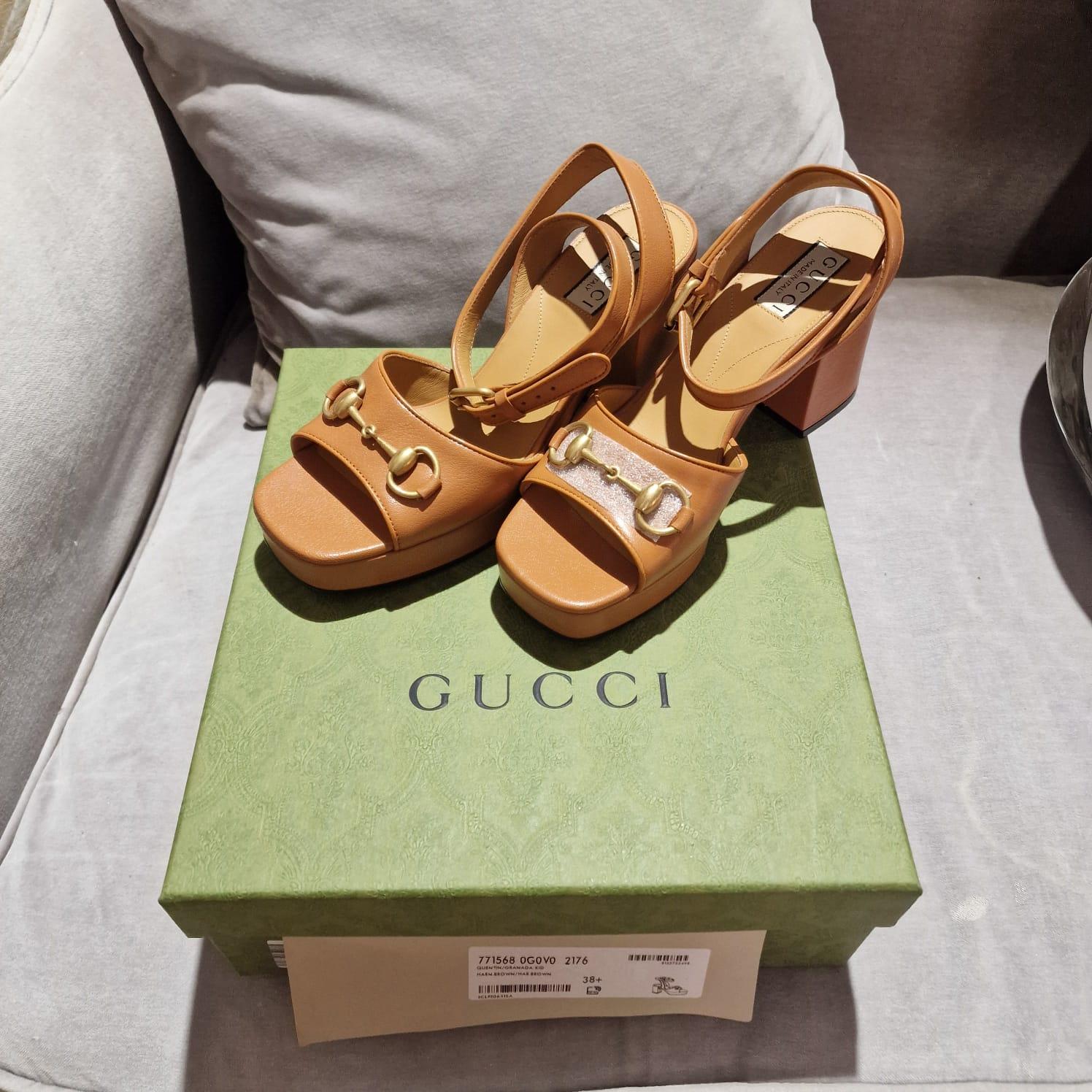 Gucci  new camel sandals with stirrup buckle 2024 15