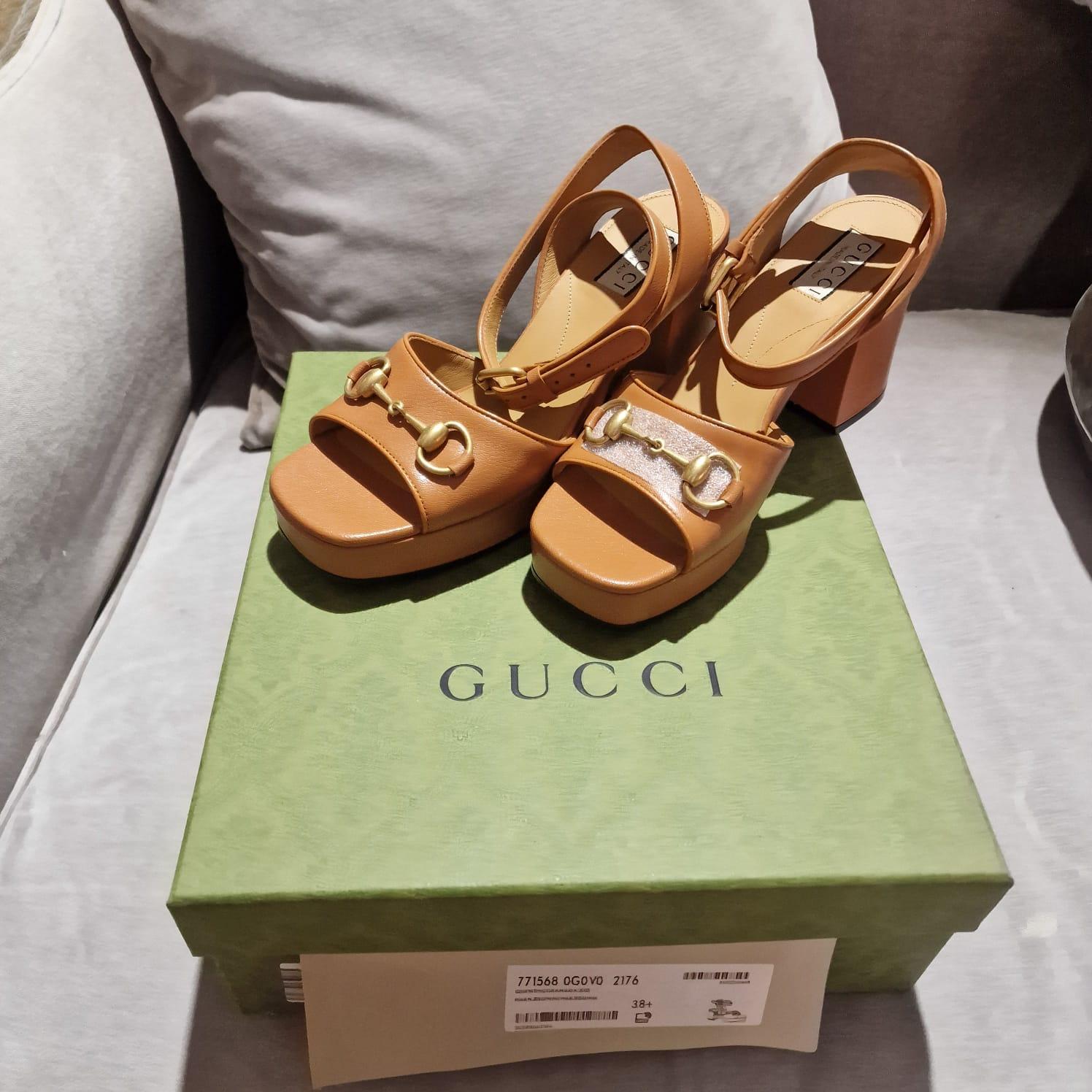 Gucci  new camel sandals with stirrup buckle 2024 16