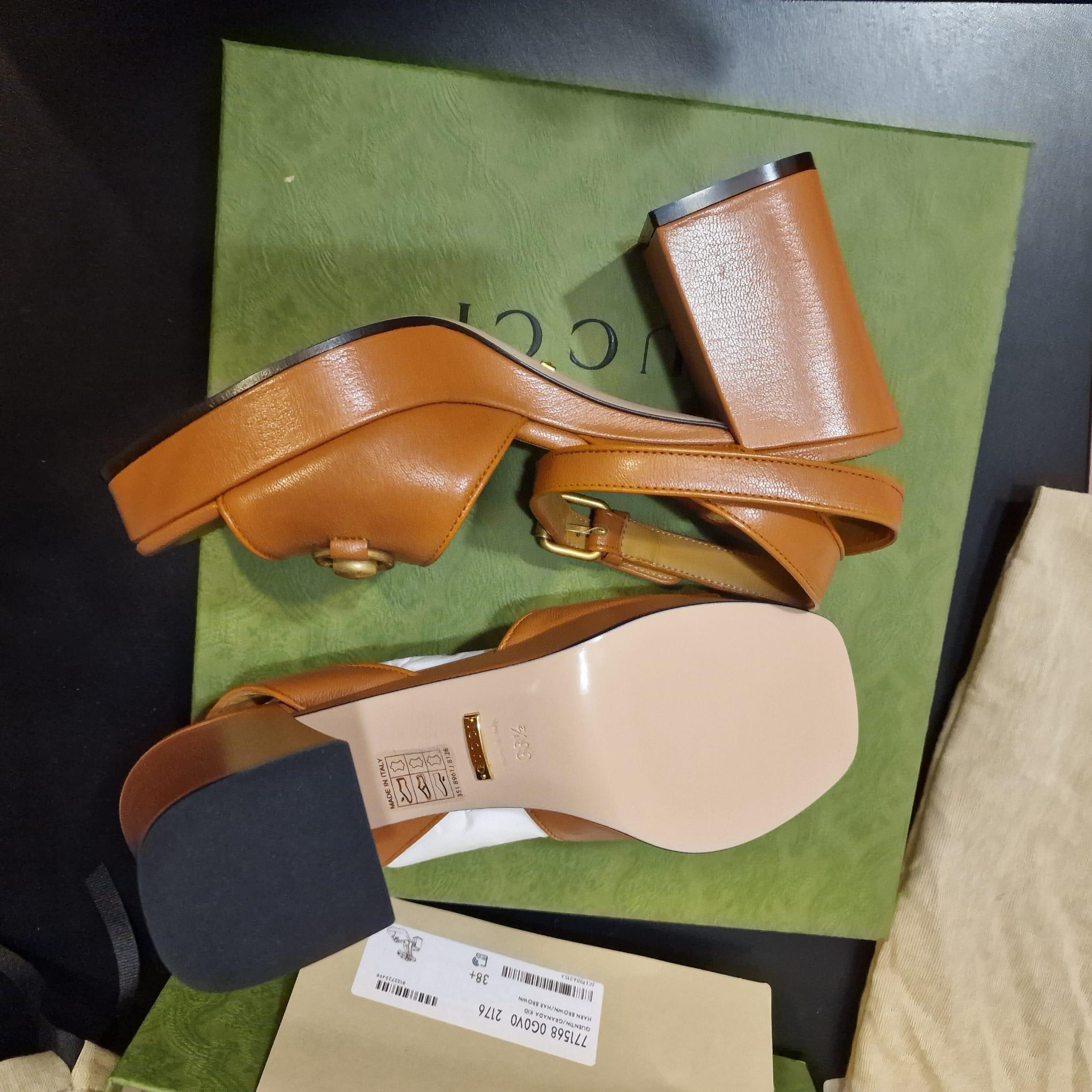 Gucci  new camel sandals with stirrup buckle 2024 5