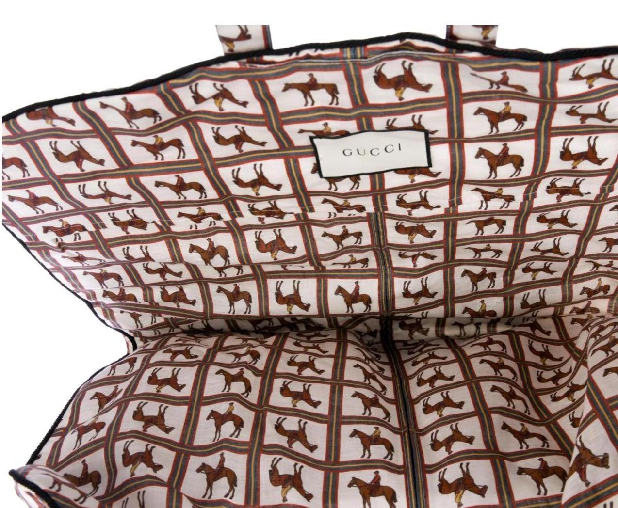 Women's or Men's Gucci NEW Canvas Horse Motif Men's Women's Carryall Garment Travel Bag in Box