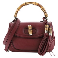 Gucci New Convertible Bamboo Top Handle Bag Leather Medium