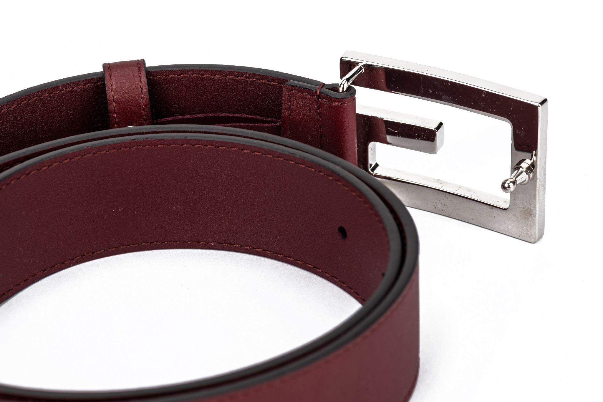 Gucci New DarkRed Iridescent Buckle Belt For Sale 1