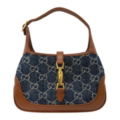 Gucci New Denim GG Monogram Mini Jackie 1961 Hobo
