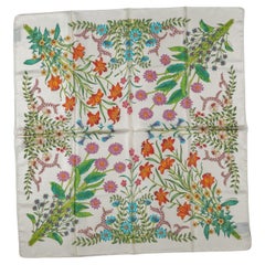 GUCCI New Flora Print Silk Scarf