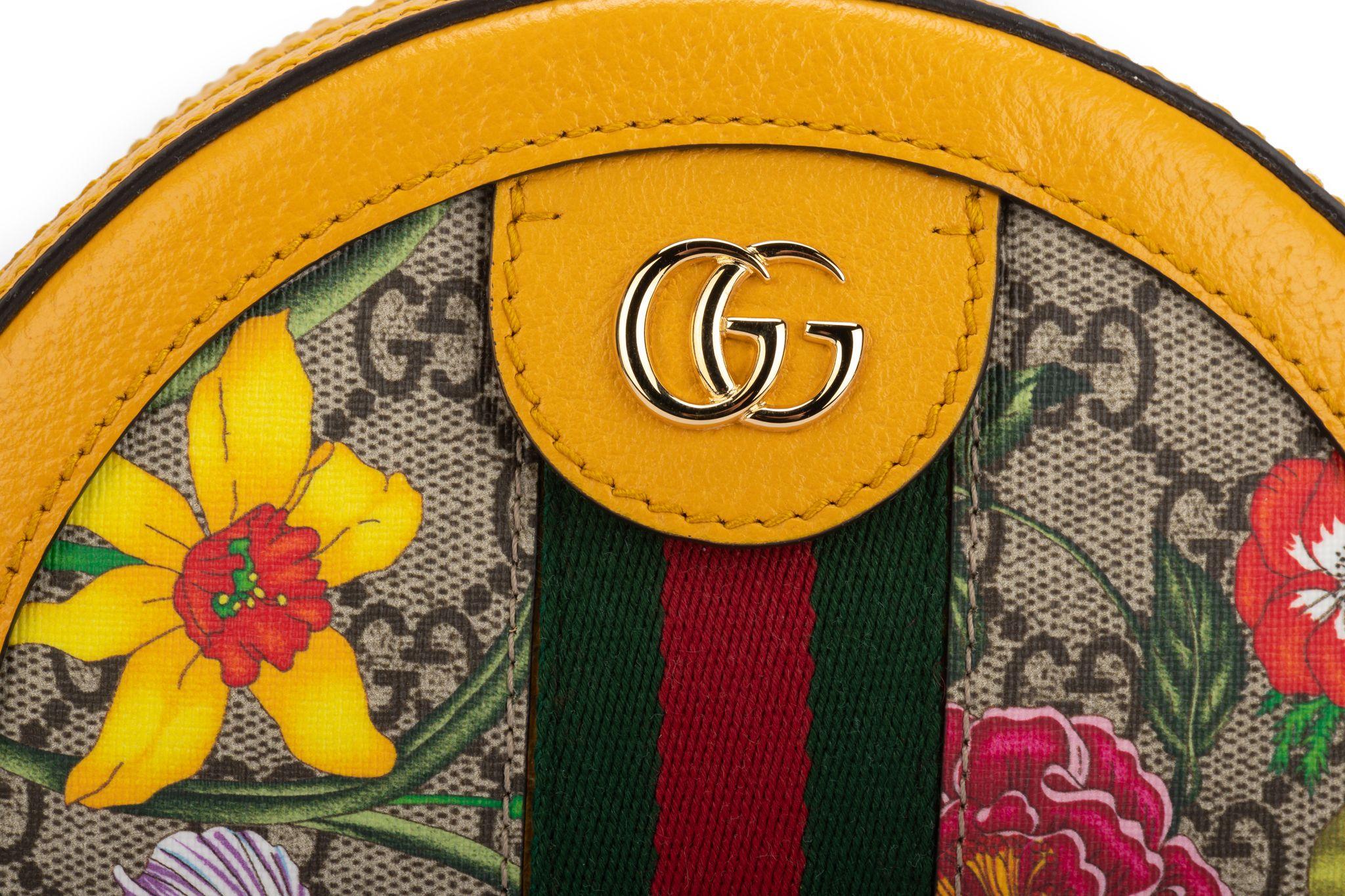 Women's Gucci New Flora Yellow Cross Body Bag.