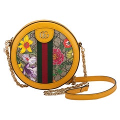 Used Gucci New Flora Yellow Cross Body Bag. 