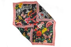 Gucci New Flower Snake Black Shawl
