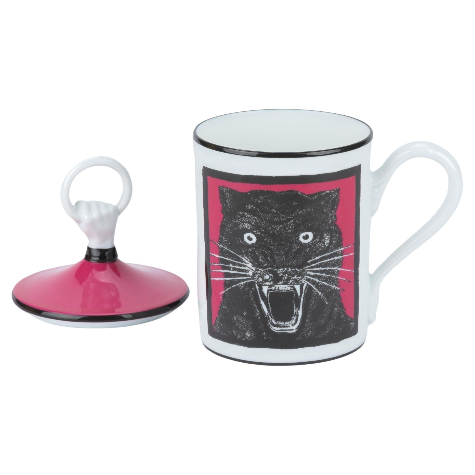 Gucci New Fornasetti Tisane Cup Panther For Sale