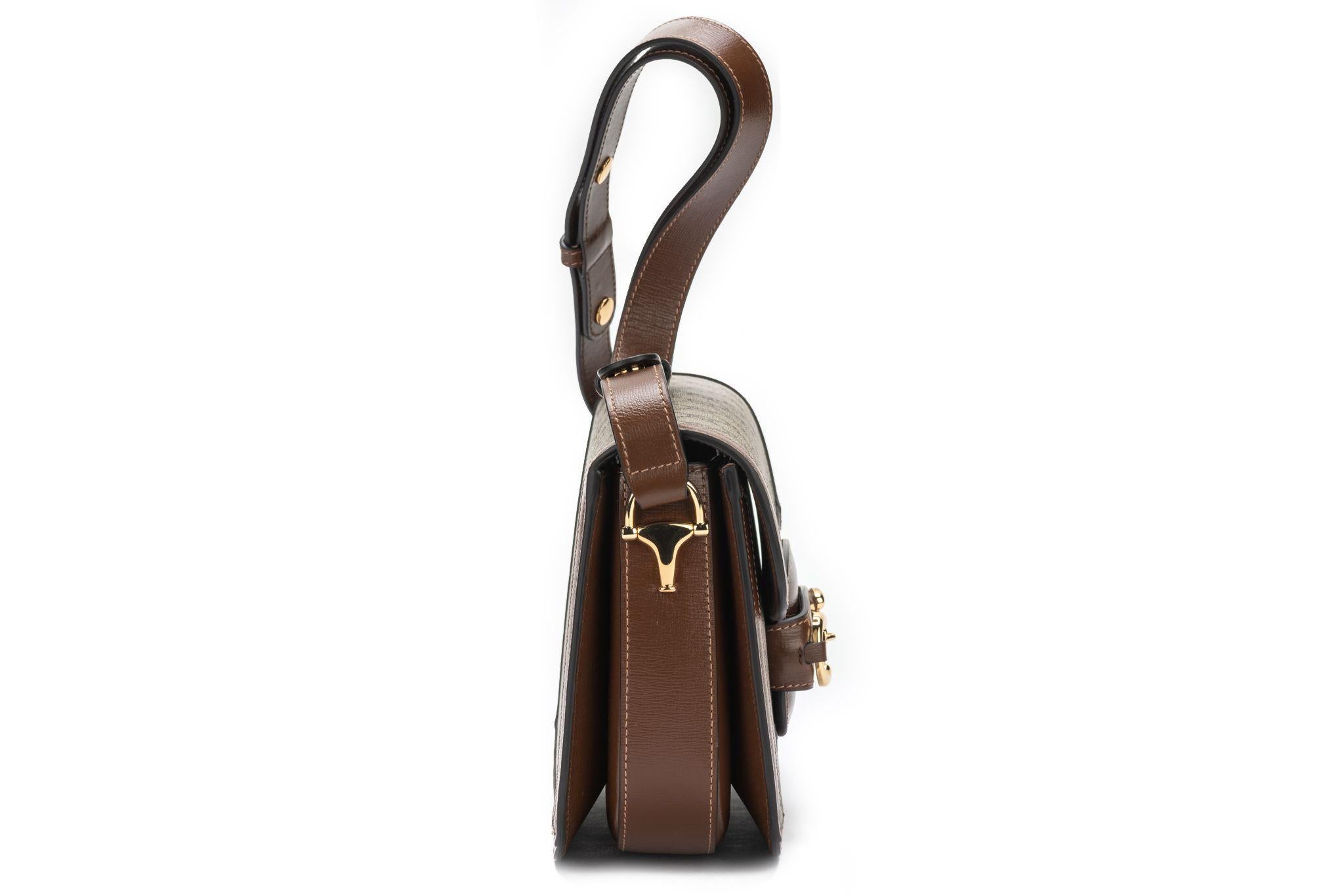 Gray Gucci New Horsebit 1955 Shoulder Bag For Sale