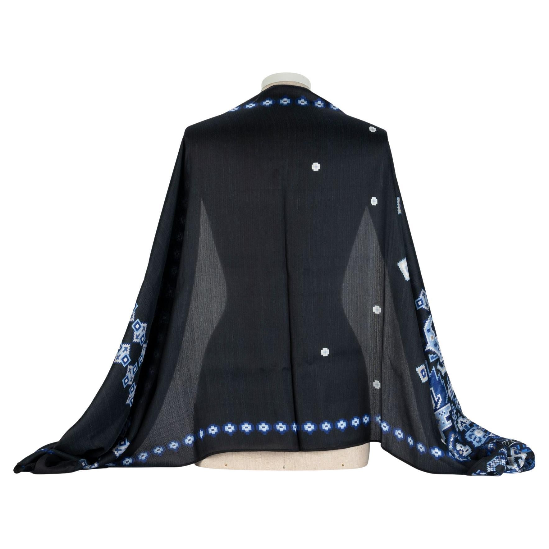 Gucci New in Box Black Silk Shawl