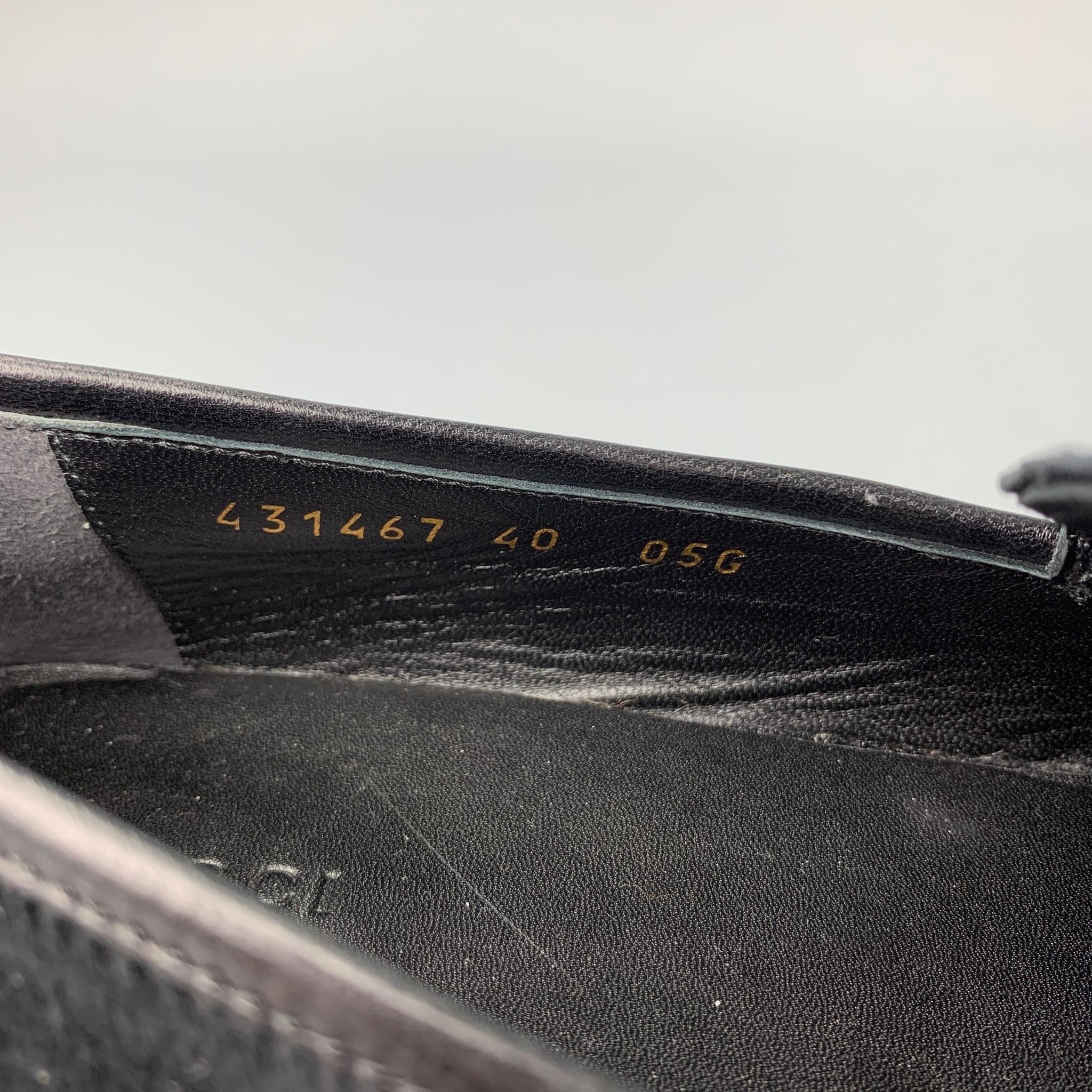 GUCCI New Jordaan Size 10 Black Velvet Horsebit Loafers 2