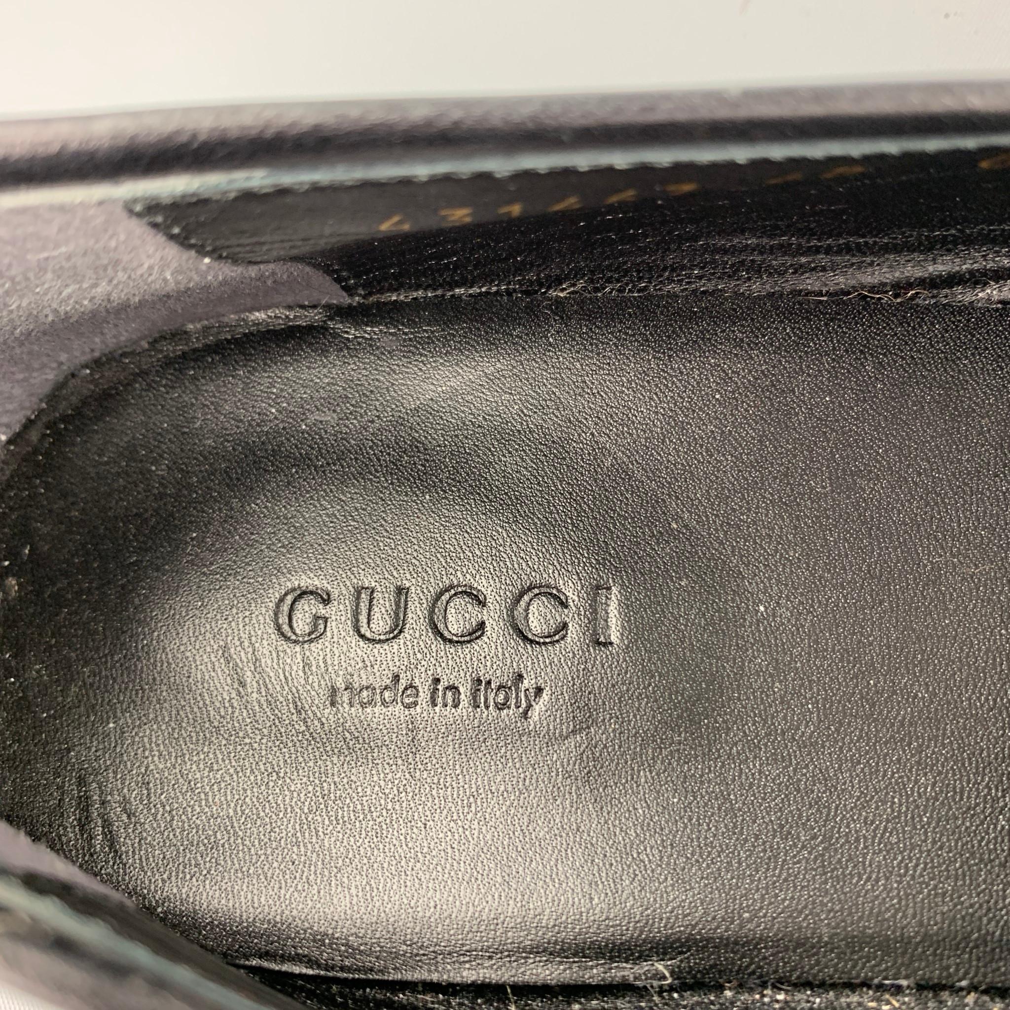 GUCCI New Jordaan Size 10 Black Velvet Horsebit Loafers 3