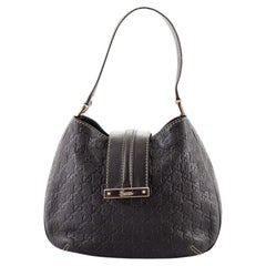 Vintage GUCCI Web Leather Shoulder Bag Turnlock Black at 1stDibs