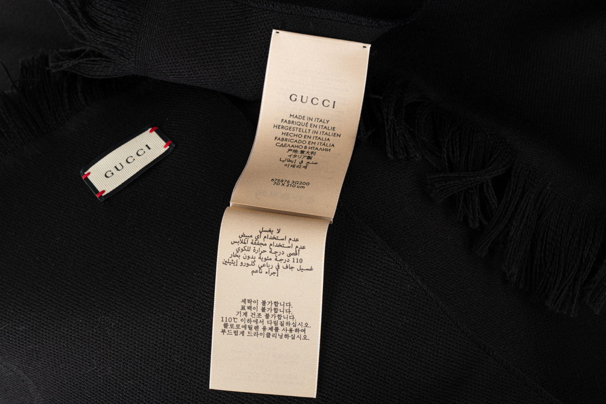 Gucci New Logo Black Wool Shawl 4