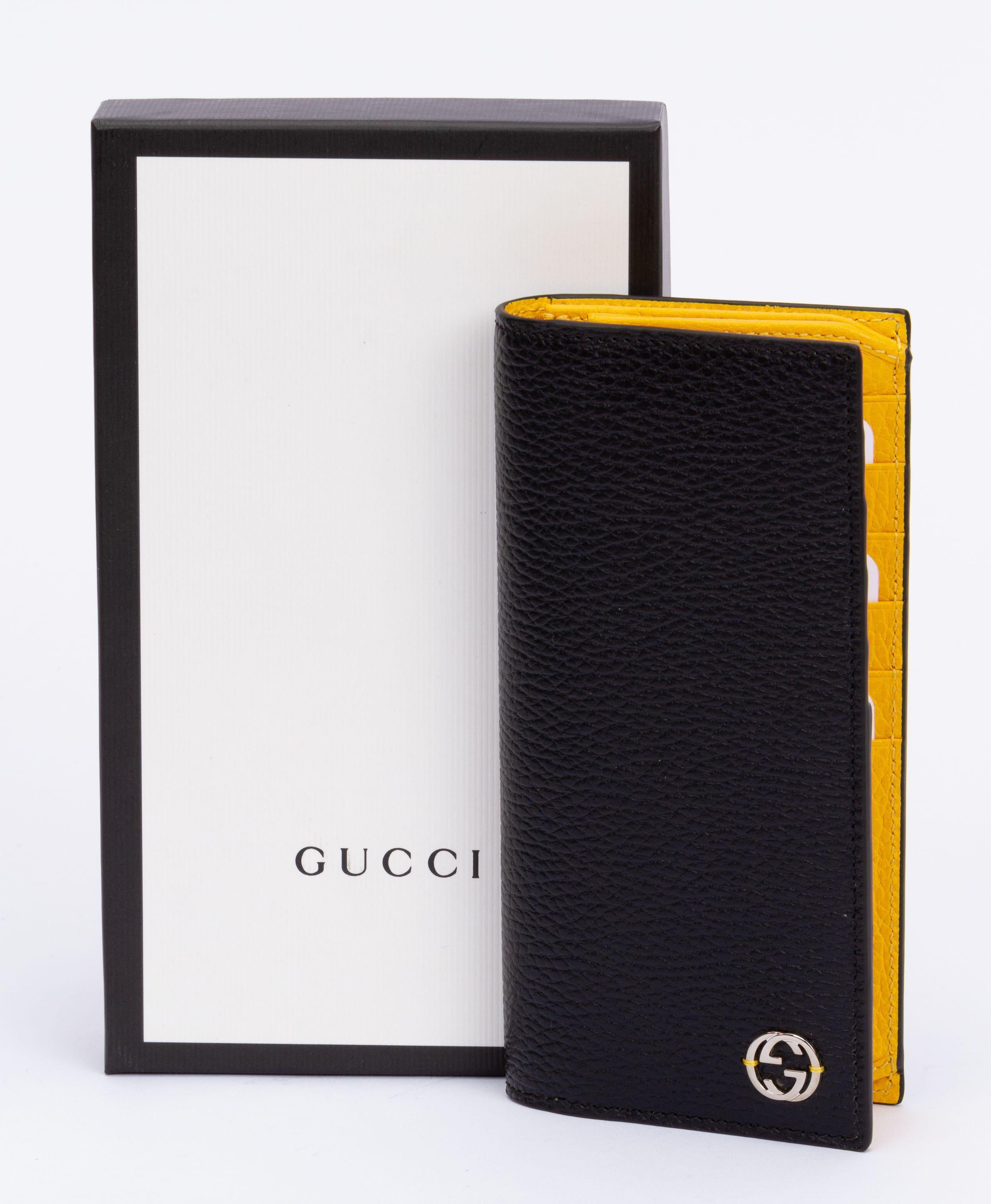 Gucci Neue Lange Bifold Geldbörse Schwarz für Damen oder Herren