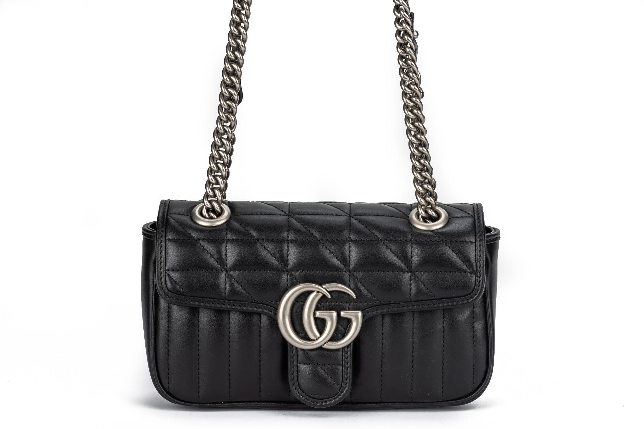 Black Gucci New Marmont Small Shoulder Bag For Sale