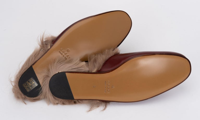 Gucci New Men Size 6 Maroon Furry Slides For Sale at 1stDibs  display picture 3