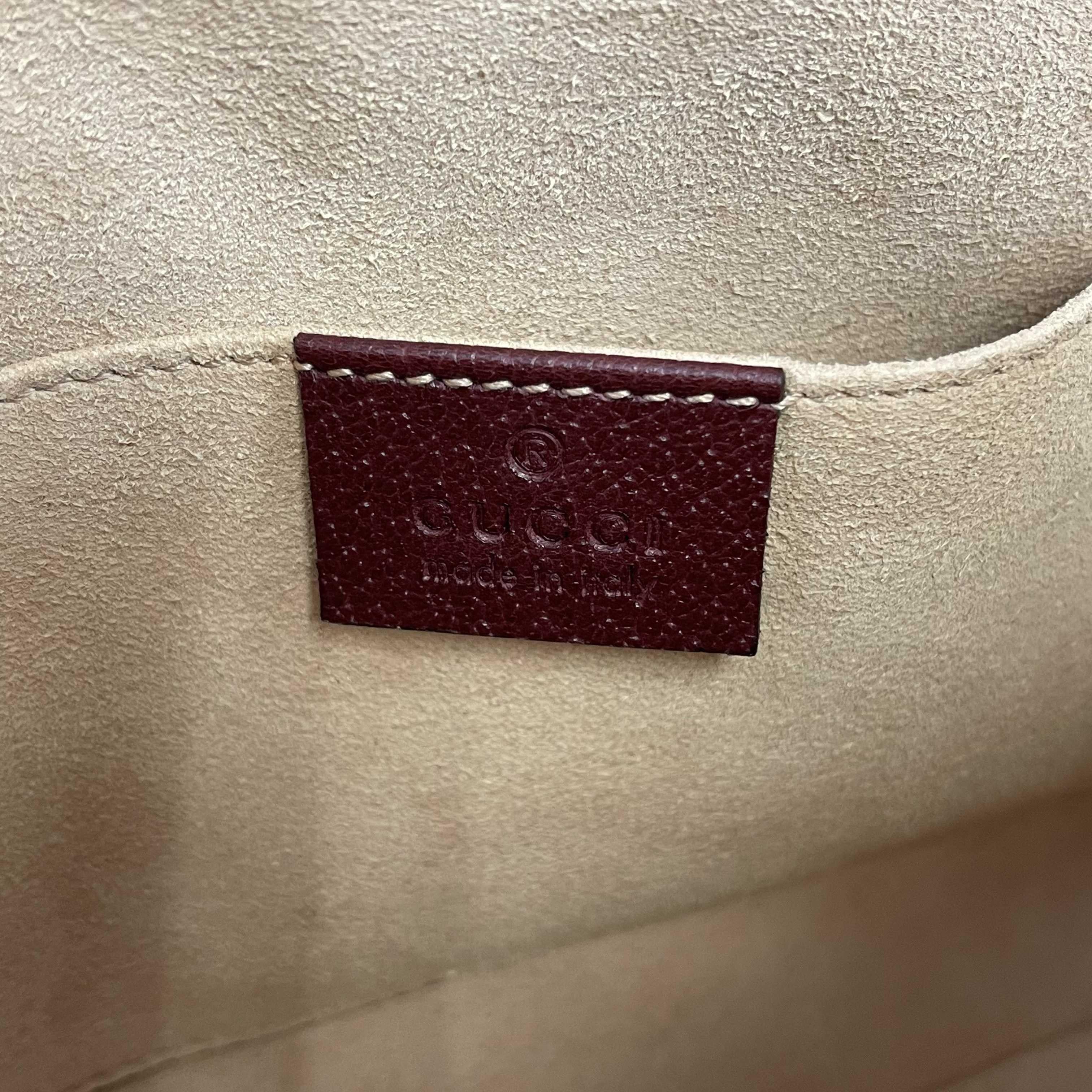 	Gucci - NEW Ophidia Small Shoulder Burgundy GG Leather Crossbody For Sale 6
