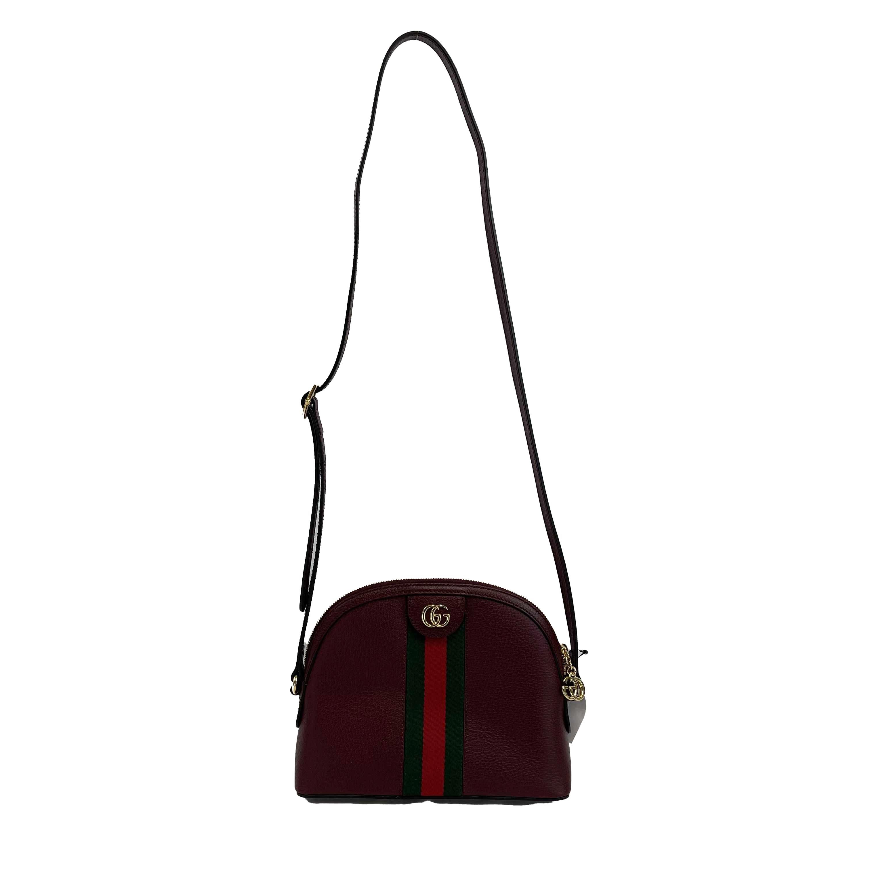 	Gucci - NEW Ophidia Small Shoulder Burgundy GG Leather Crossbody For Sale 4