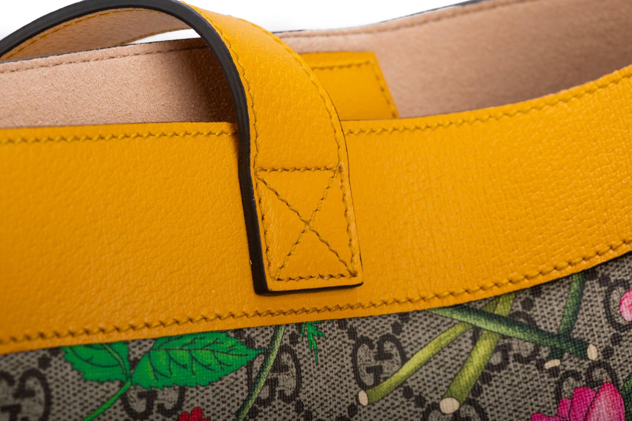 Gucci New Oversize Flora Tote Yellow 3
