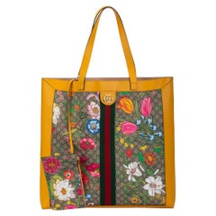 Gucci New Oversize Flora Tote Yellow