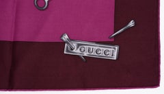 Gucci New Purple Horse Bits Silk Scarf