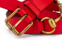Gucci New Red Horse bit Medium Belt 100