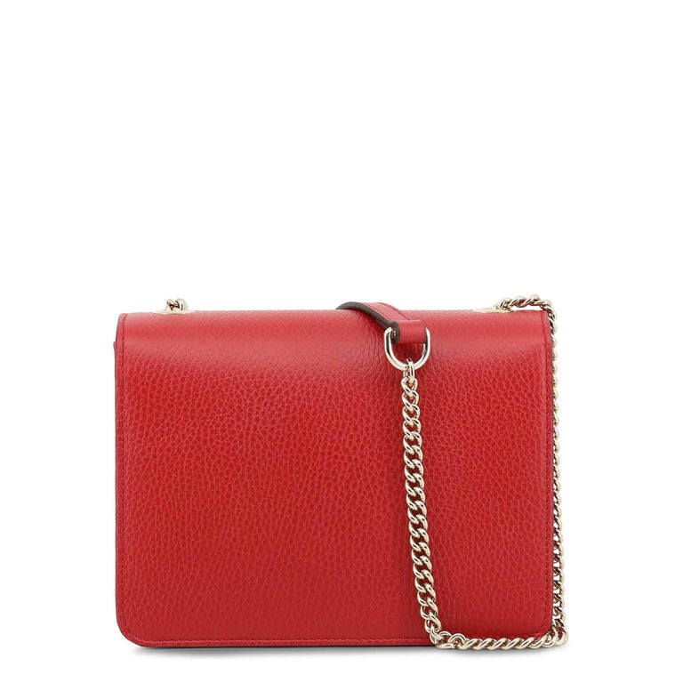 Gucci New Red leather Crossbody Bag Dollar Calf Interlocking Chain For ...