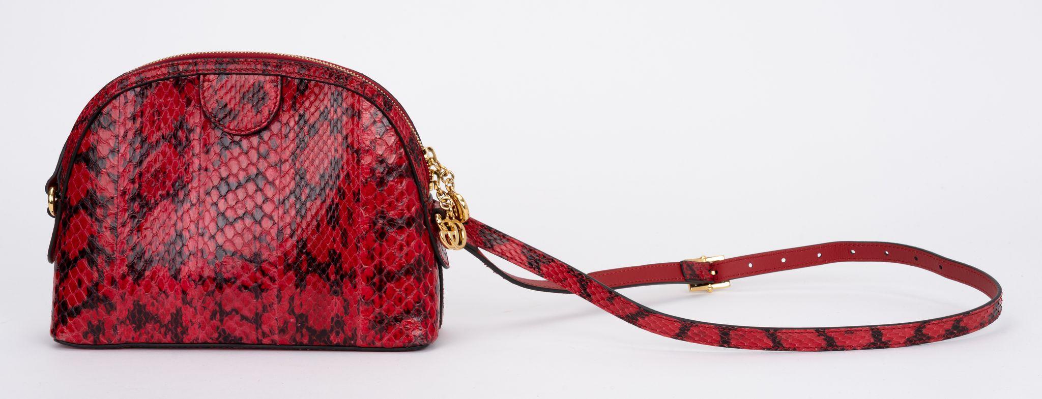 Women's Gucci New Red Water Snake Cross Body Bag For Sale