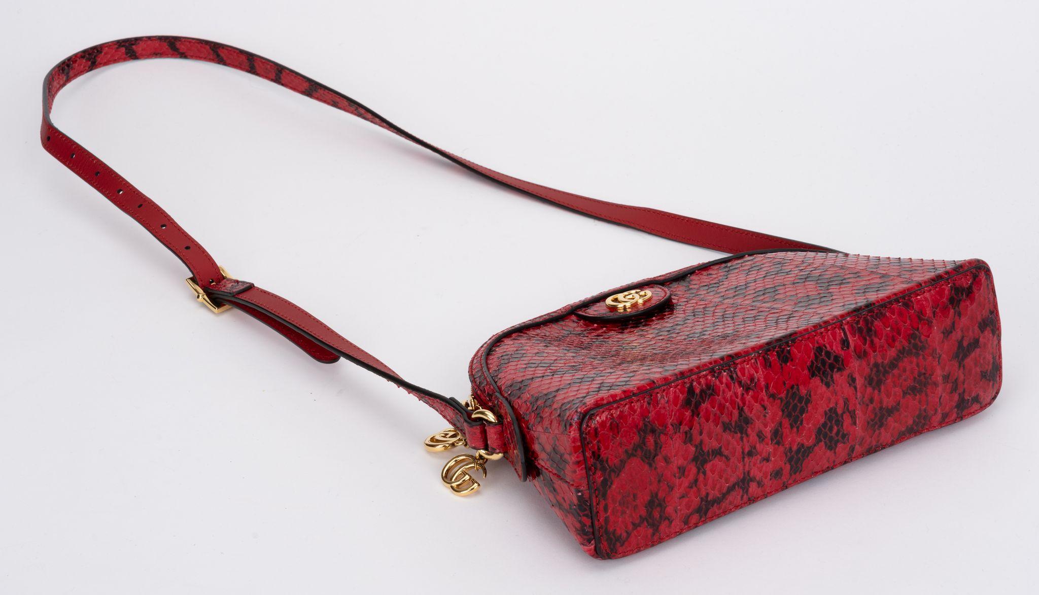 Gucci New Red Water Snake Cross Body Bag For Sale 1
