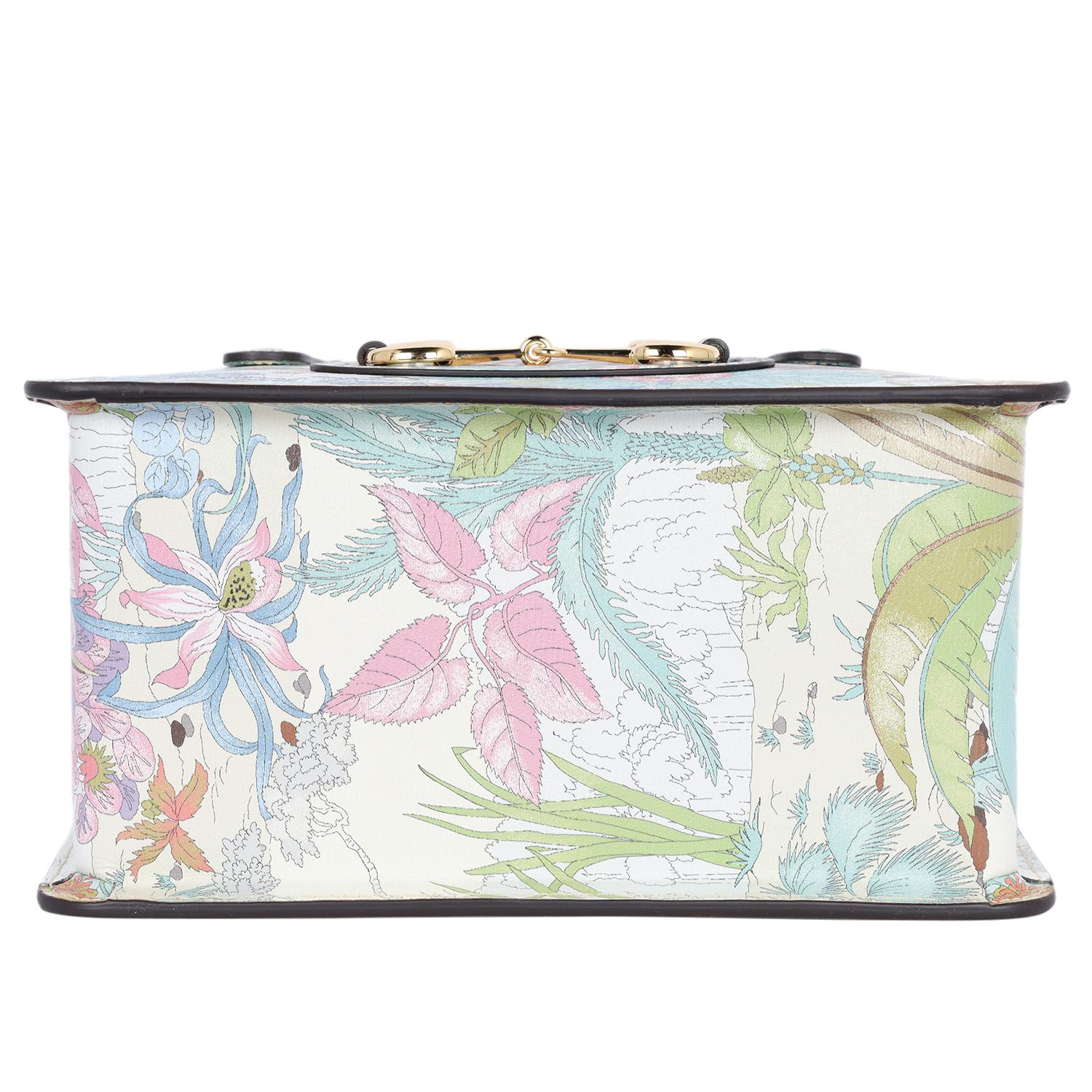 Gucci New Shangai Calfskin Tiger Savanah Mini Horsebit 1955 Foldover Top Handle 5