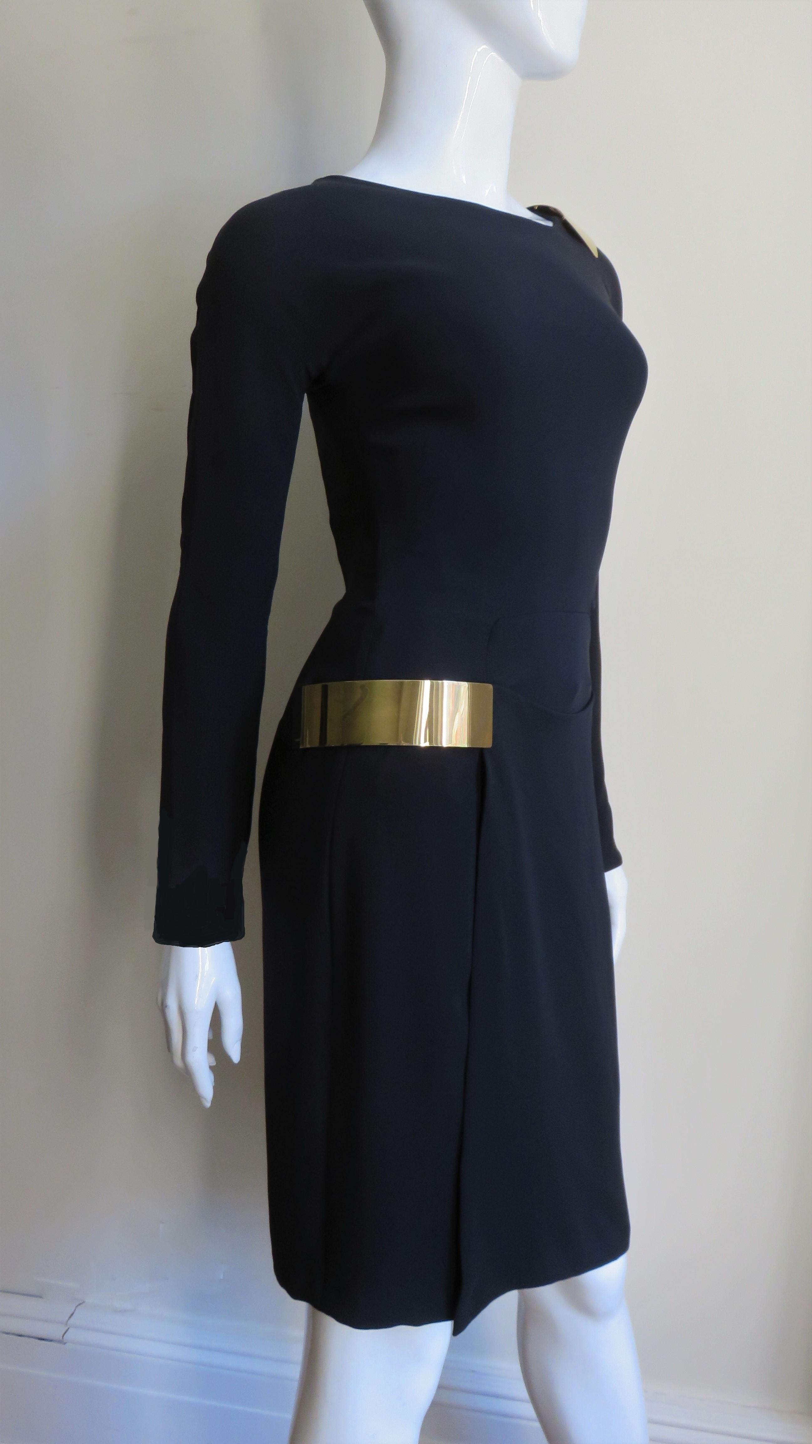 Gucci New Silk Dress with Cut outs and Hardware For Sale 1