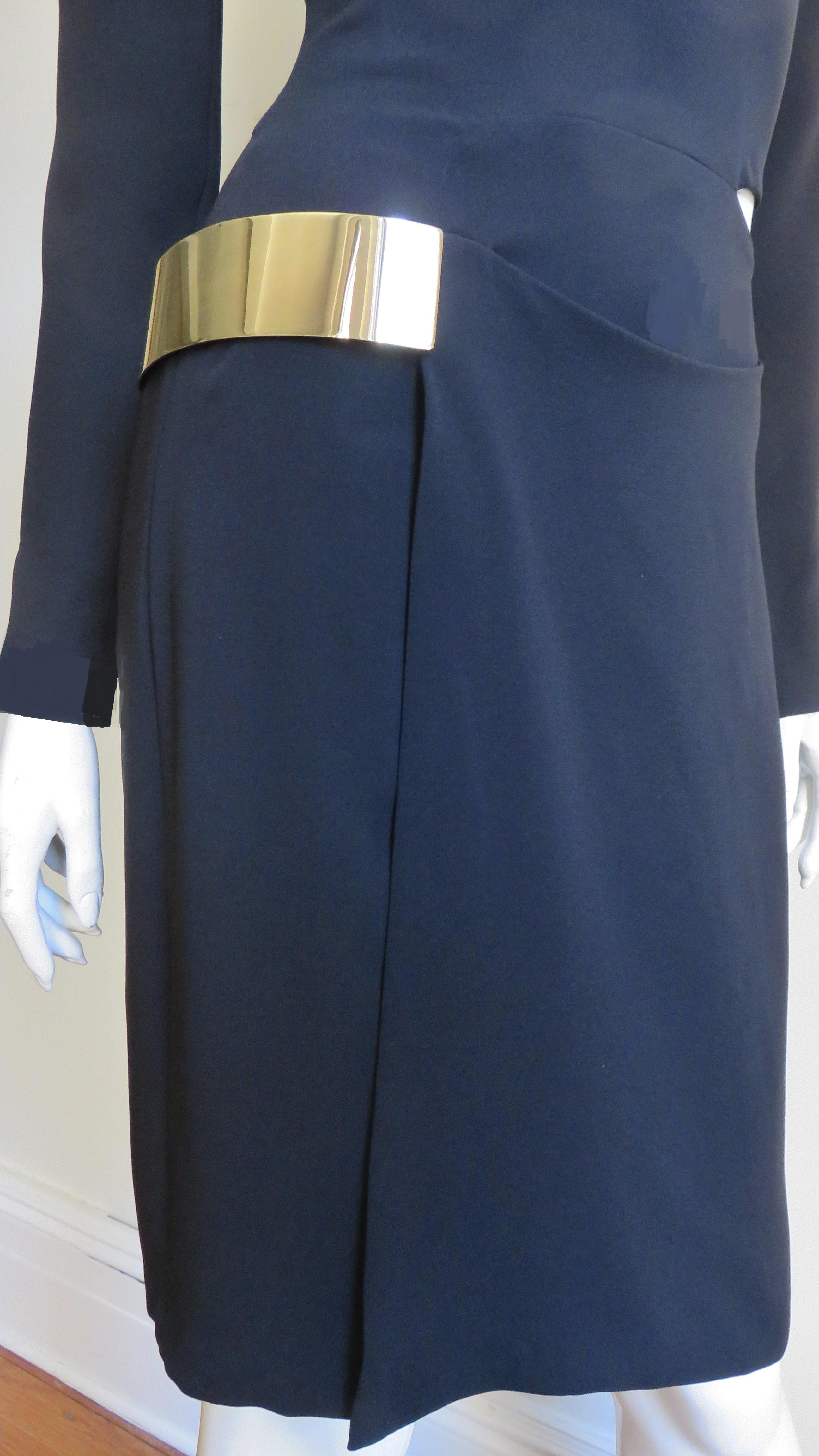 Gucci New Silk Dress with Cut outs and Hardware In New Condition For Sale In Water Mill, NY