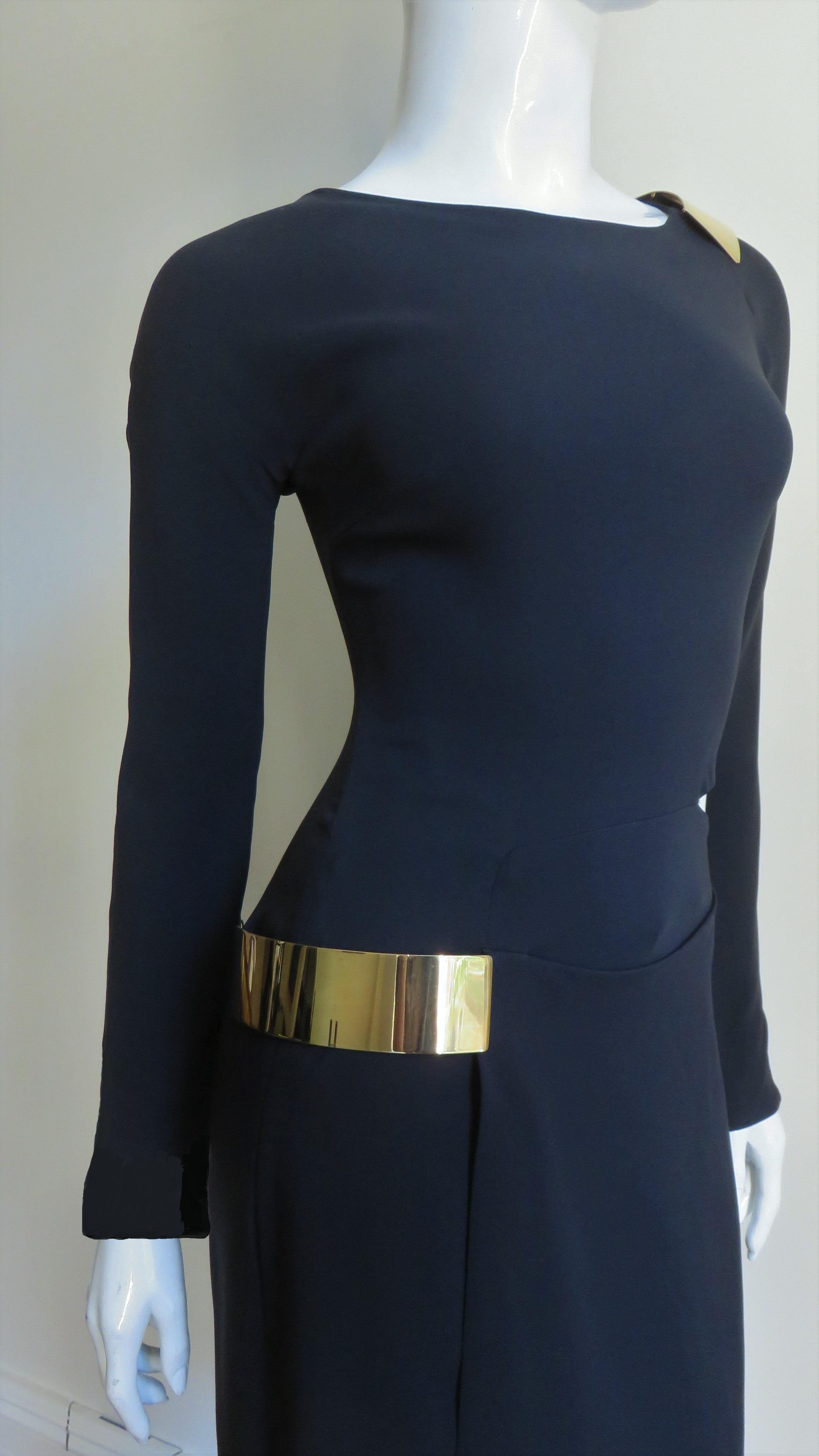 Gucci New Silk Dress with Cut outs and Hardware For Sale 2