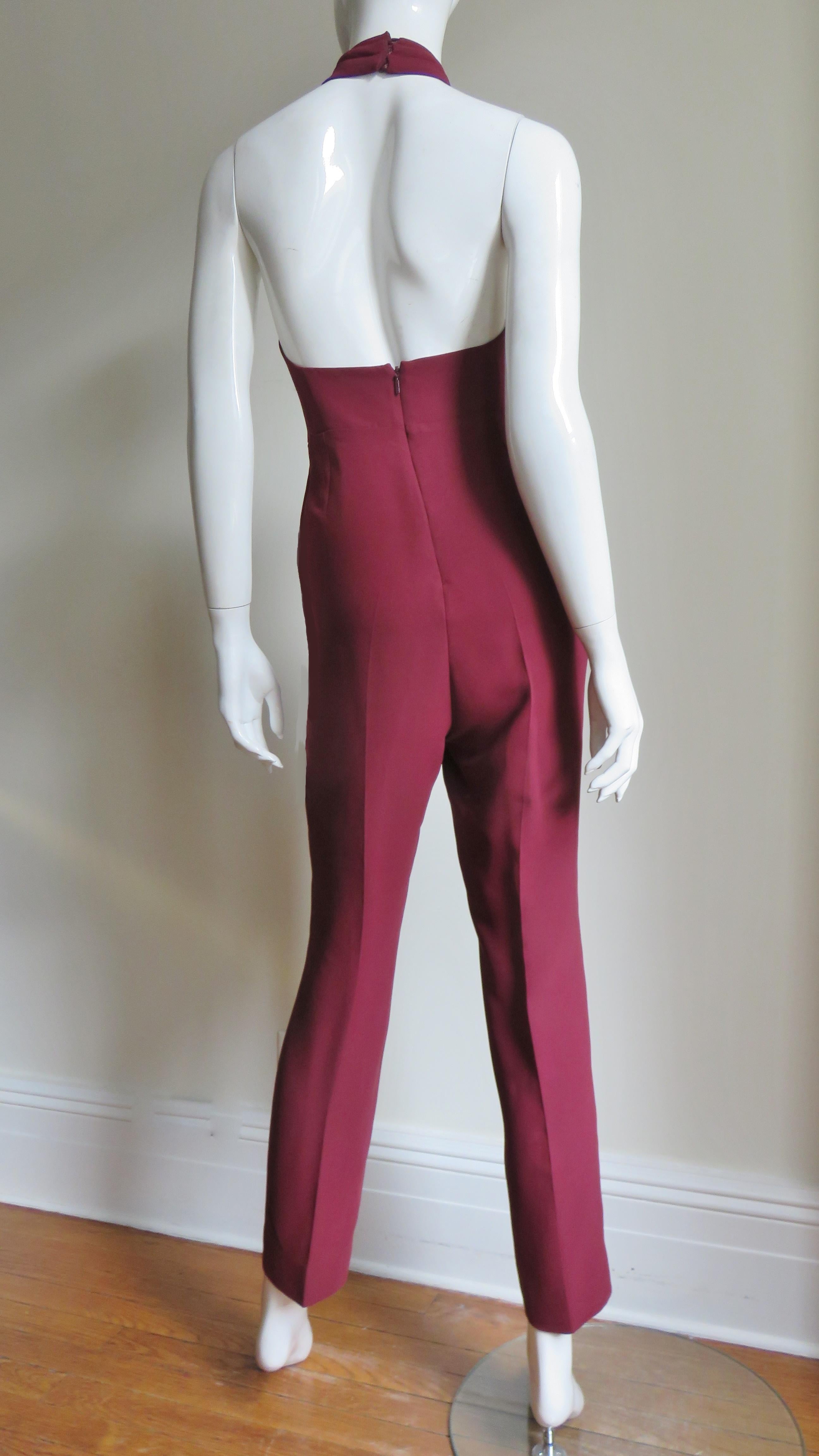 Gucci New Silk Halter Jumpsuit For Sale 2