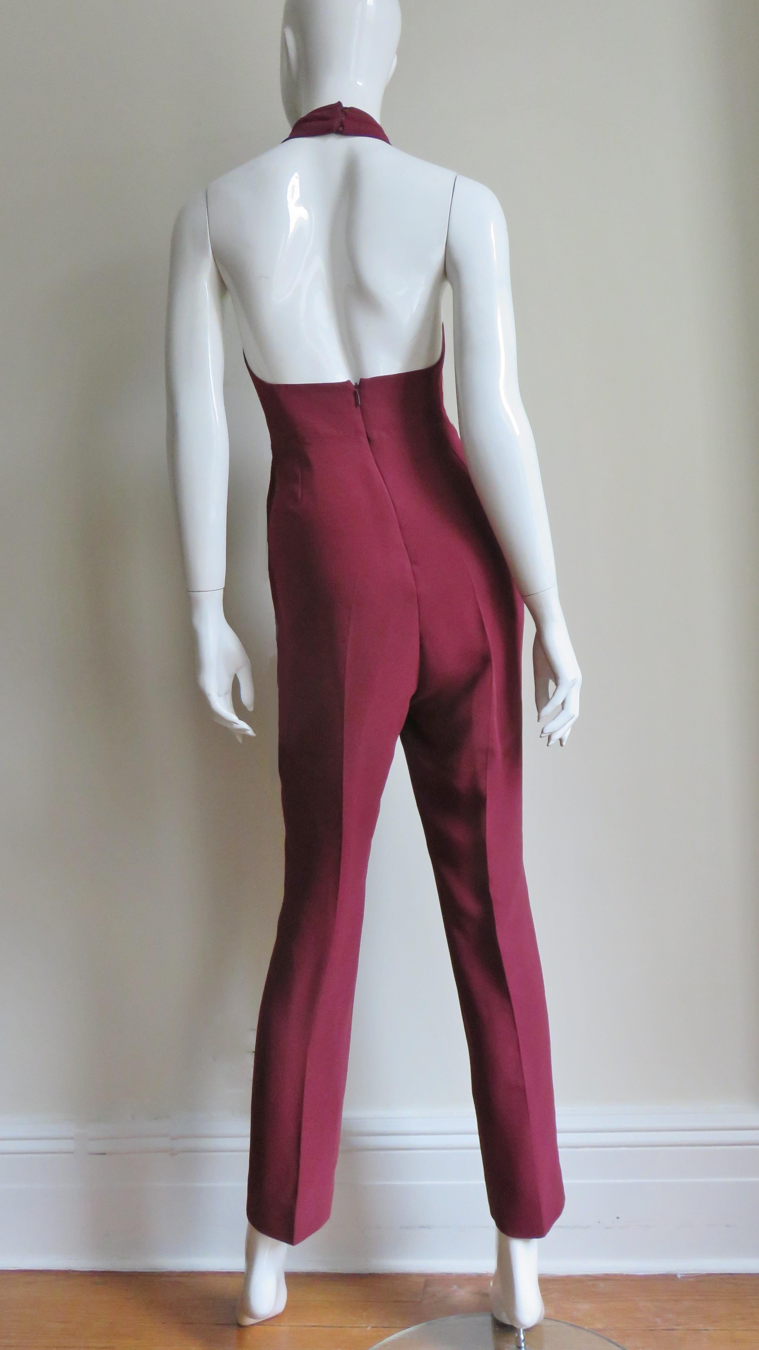 Gucci New Silk Halter Jumpsuit For Sale 5