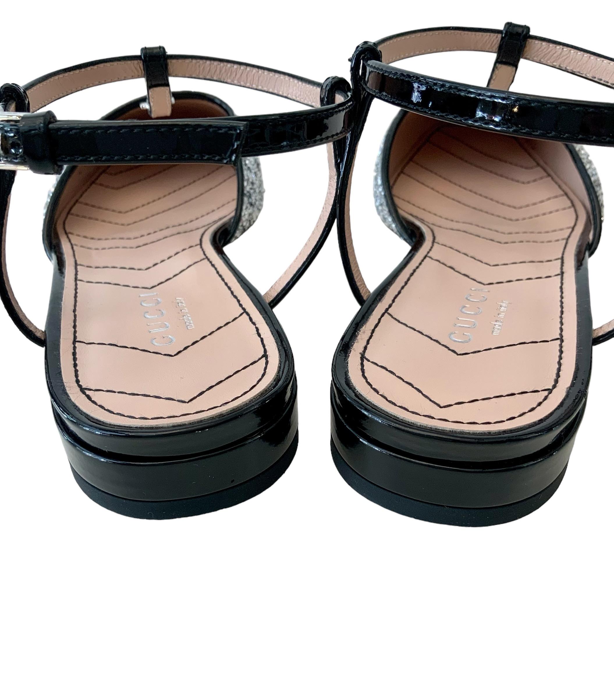 Women's Gucci New Silver Glitter Double G Ballet Flats
