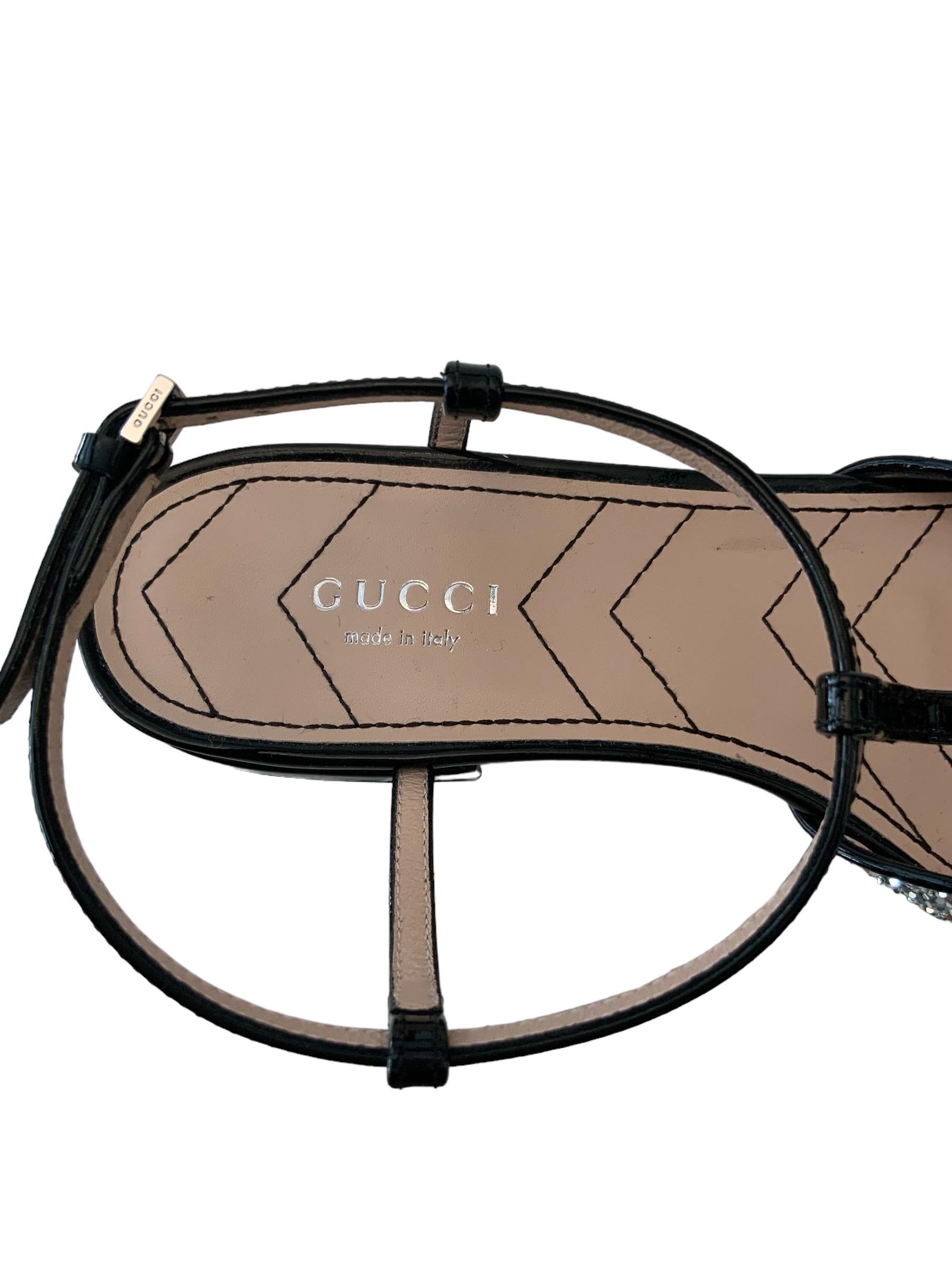 Gucci New Silver Glitter Double G Ballet Flats 2