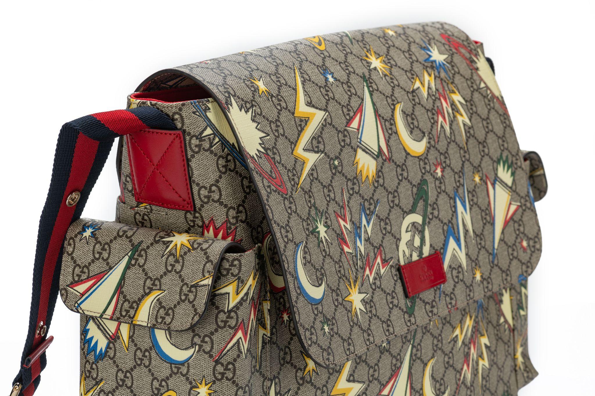 Gucci New Supreme Canvas Diaper Bag For Sale 2
