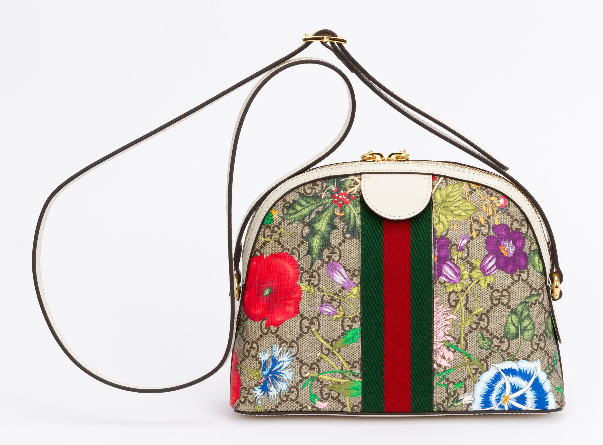 Gucci New White Flora Cross Body Bag In New Condition In West Hollywood, CA