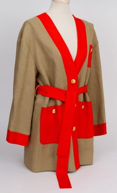 Gucci New With Tag Belted Jacket 44