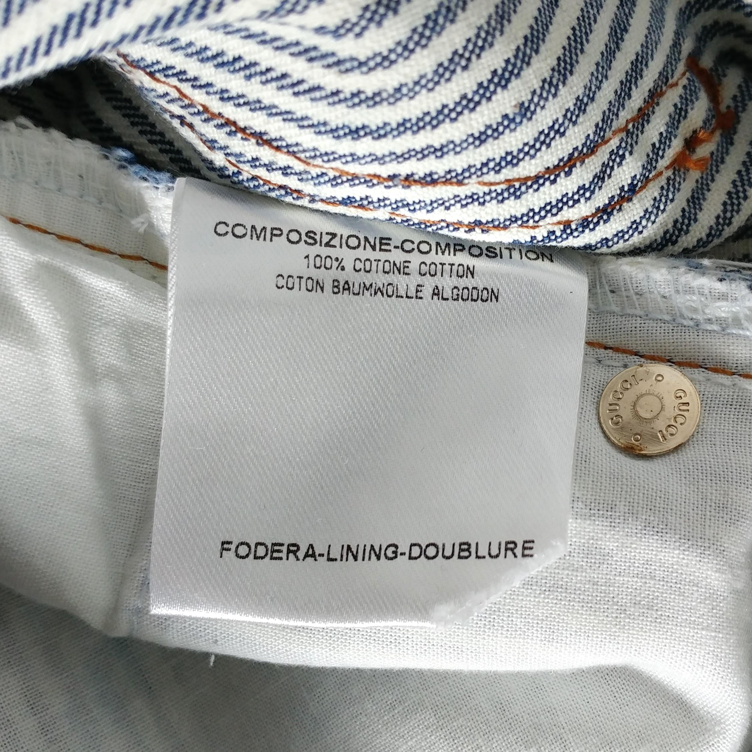 GUCCI - New with Tags - Cotton Jeans with White and Blue Stripes  Size 8US 40EU 5