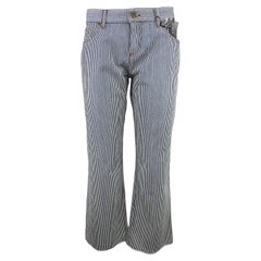GUCCI - New with Tags - Cotton Jeans with White and Blue Stripes  Size 8US 40EU