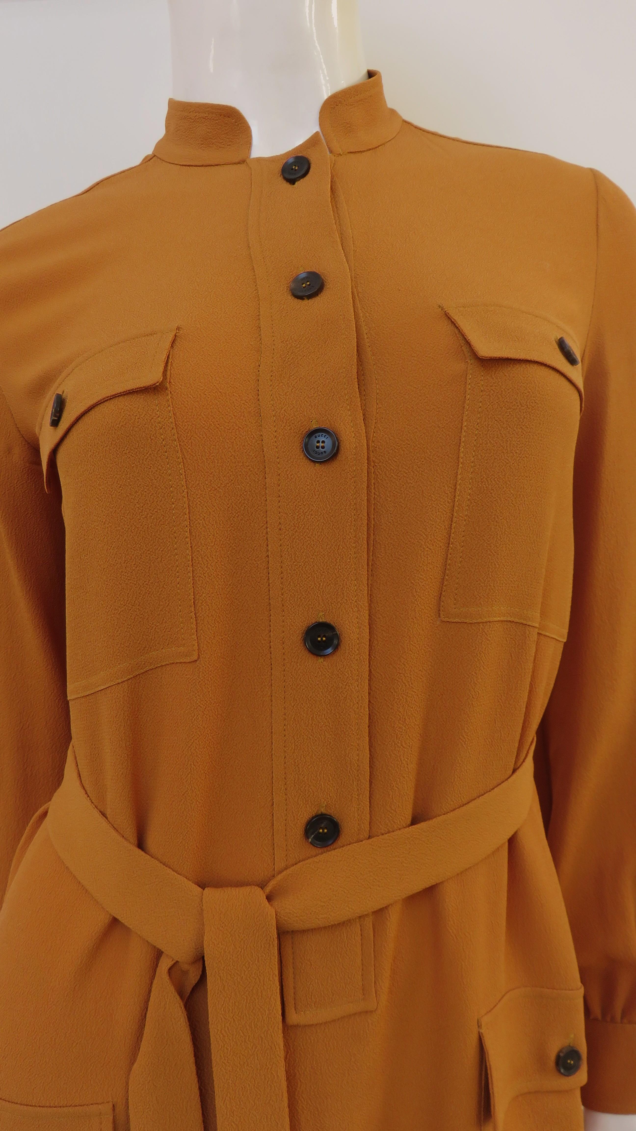 Gucci &New con etichetta Maxi abito in seta e zucca SS 2014 in vendita 2